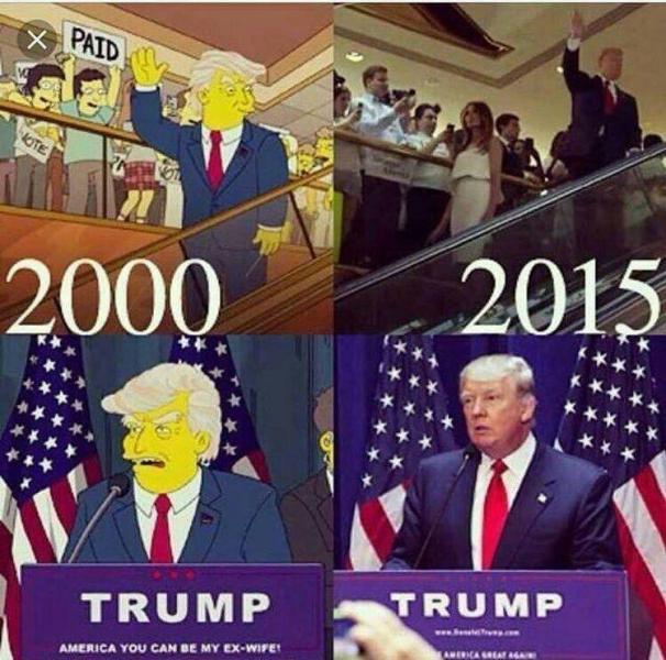 Predicción que hicieron Los Simpsons, de que Donald Trump ganaría las elecciones de los Estados Unidos.