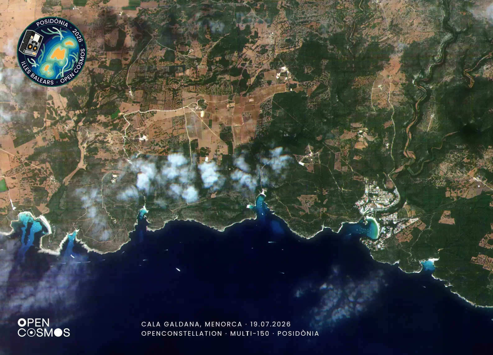 El satélite balear Posidònia estrena su misión con una imagen de la costa de Menorca