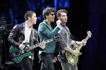 File photo of U.S. pop rock group Jonas Brothers performing during the 54th International Song Festival in Vina del Mar city