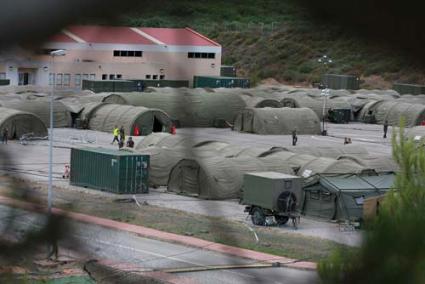 Mini City. The 82 special field tents are linked together and house highly technological equipment