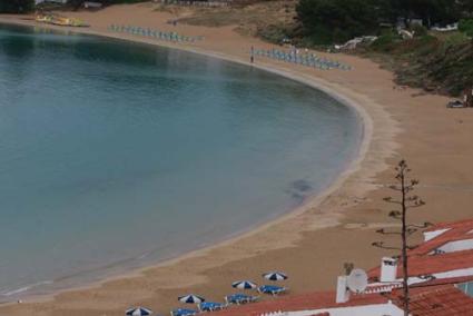 Deserted. An unusual sight of Arenal d’en Castell beach on a June day