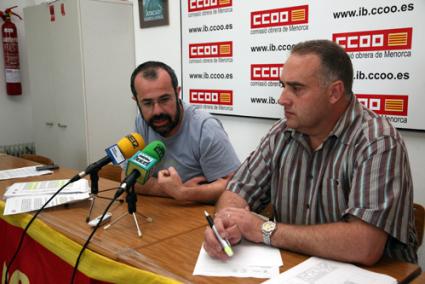 Los secretarios generales de CCOO y UGT, Ramon Carreras y Servando Pereira - Javier