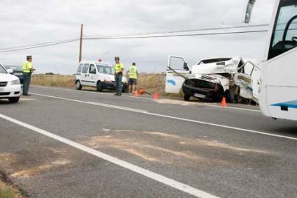 Wreckage. Firemen had to rescue the occupants of the vehicles