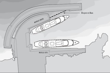 Muelles. Tanto el este como el oeste podrán acoger la llegada de barcos de hasta 250 metros de eslora