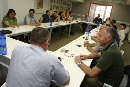 Imagen de la reunión de esta mañana de la Ejecutiva del PSOE Menorca. - Gemma