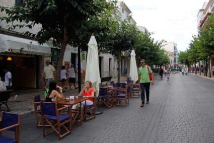 Sin coches. Ses Moreres es la vía de acceso principal al centro comercial de la ciudad. - Archivo