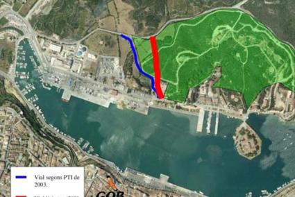 Carretera. El vial de acceso al Cós Nou desviará el tránsito de vehículos pesados por la carretera de La Mola hacia Sa Colàrsega - Archivo