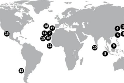 Ubicación de las reservas isleñas y costeras