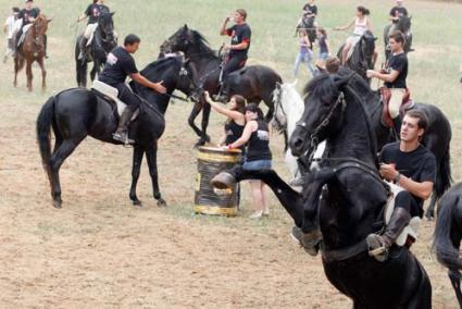 Els centenars de persones que passaren per Ses Arenetes gaudiren dels cavalls i el bon ambient presantjoaner. - Cris