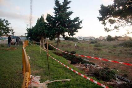 Son Marçal, dañado por el temporal. El viento y la lluvia derribaron ayer una parte de la pared - Cris Llufriu