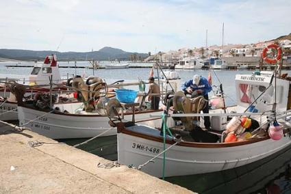 pesca. Pescadores de artes menores de Fornells, preparando el viernes sus redes para comenzar la temporada de pesca de langosta que se presenta cargada de incertidumbre - Javier