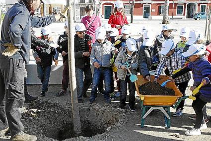 Els petits van gaudir ajudant a sembrar els arbres.