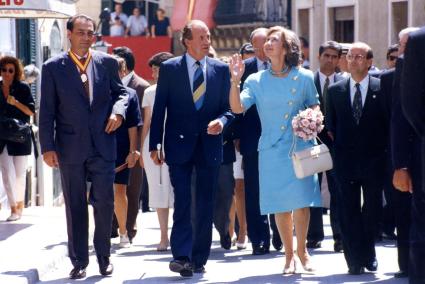 Los Reyes de España durante su visita oficial a Menorca del 17 de agosto de 1993