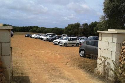 Imagen del aparcamiento de Sa Marjal Vella, en Cala en Turqueta.