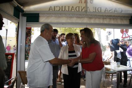 Susana Díaz, a su llegada a la sede de la Casa de Andalucía