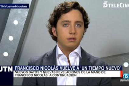 Francisco Nicolás, «el pequeño Nicolás», durante su intervención en Telecinco.