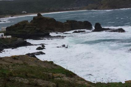 Imagen del mal estado del mar en Sa Mesquida.