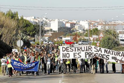 Menorca Alaior carretera general tramo Mao Alaior protesta contra obr