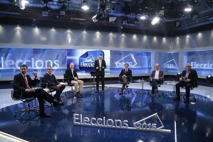 Fernando Navarro (Ciutadans), Juan Pedro Yllanes (Podemos), Ramon Socias (PSIB), Mateu Isern (PP), Antoni Verger (Més) y Jaume F