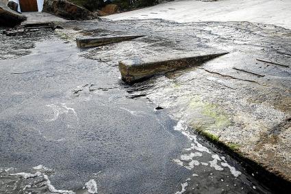 El agua vuelve oscura cuando estos animales se acercan a la orilla empujados el viento