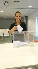 Cate Pons, votando este pasado miércoles.