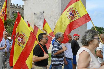 Joan Canals, durante la manifestación previa a la agresión