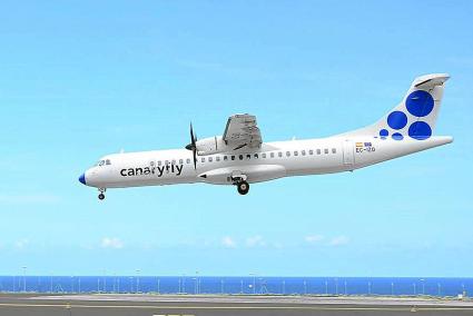 Canaryfly ha aportado uno de sus aviones turbohélice a la ruta interislas