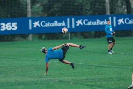 Enrich, en el entrenamiento del miércoles.