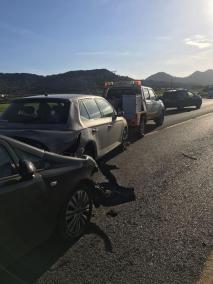 Un Opel Corsa ha golpeado por detrás a un Skoda Fabia cuando este se encontraba detenido para realizar una maniobra