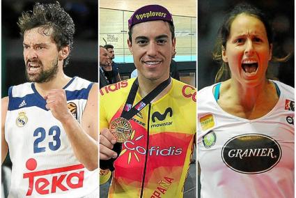 El jugador de básquet Sergio Llull, el ciclista Albert Torres y la jugadora de padel Gemma Triay