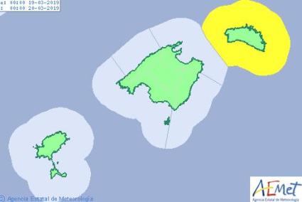 Menorca, en alerta amarilla por fenomenos costeros hasta las 10 de la mañana