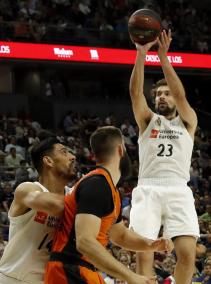 El mahonés Sergio Llull, fundamental en el final del segundo cuarto y máximo anotador de la cita