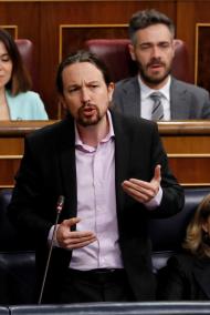 Pablo Iglesias en la sesión de control al Ejecutivo