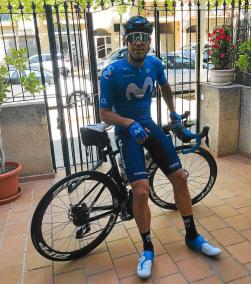 El ciclista de Ciutadella, Albert Torres, se fotografió en su casa de Palma, antes de entrenarse.