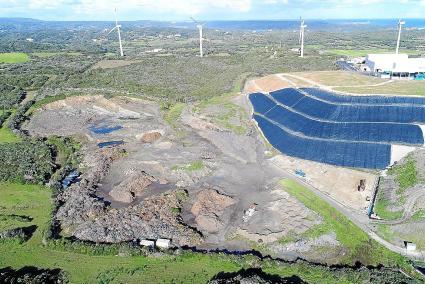 Imagen aérea del espacio de ampliación del vertedero de residuos de Milà.