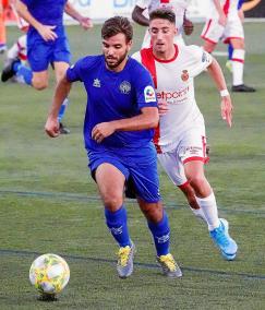 El jugador menorquín, en las filas del Binissalem, en un encuentro frente al Mallorca B.