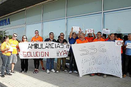 Protesta de los trabajadores contra la empresa en el año 2016.   