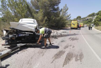 Accidente en la carretera de Son bou, Alaior.