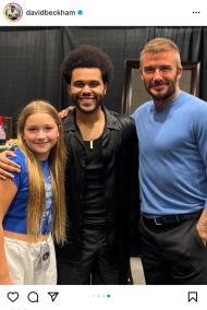 Harper y David Beckham con The Weeknd