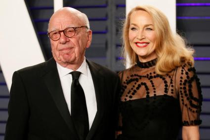 Rupert Murdoch y Jerry Hall