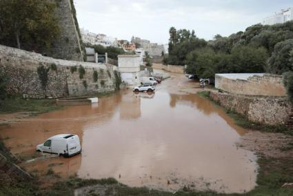 El Pla de Sant Joan, el pasado domingo, inundado.