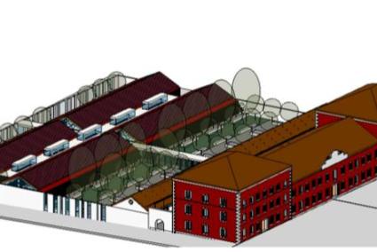 Simulación del proyecto de conversión del cuartel Conde de Cifuentes de Es Castell presentado por la Conselleria de Educación.