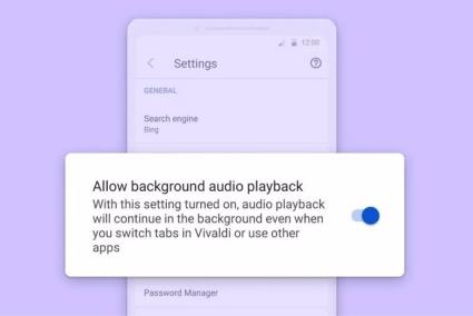 El navegador Vivaldi para Android permite reproducir audio de YouTube en segundo plano