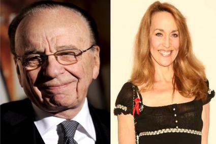 Rupert Murdoch y Jerry Hall