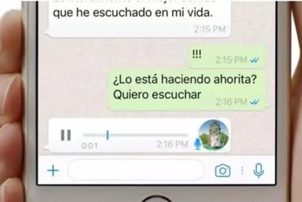 Interfaz nota de audio de WhatsApp