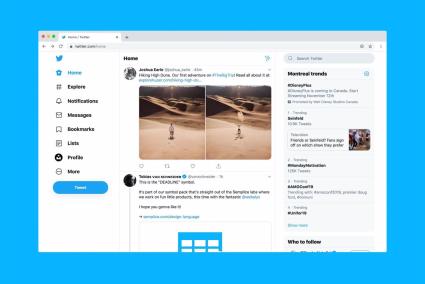 Interfaz de Twitter en su versión web