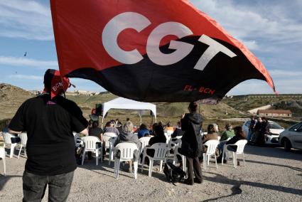 Acto de protesta de la CGT en La Mola.