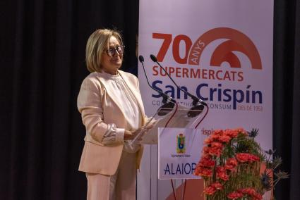 Belly Ester, presidenta de la entidad, durante el acto conmemorativo celebrado este miércoles en Alaior