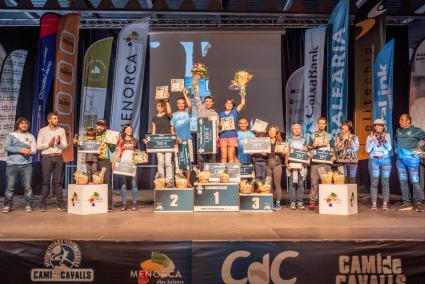 Podios de los ganadores de las pruebas