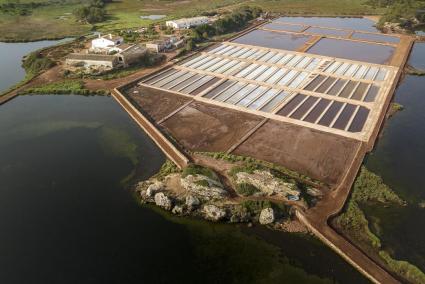 Imagen aérea de las salinas de La Concepció, que ocupan seis hectáreas